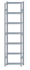 Steckregal Grundregal - Fachbodenregal mit Längenriegel, H3000xB750xT300 mm, 7 Fachböden, Fachlast 150kg, sendzimirverzinkt