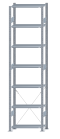 Steckregal Grundregal - Fachbodenregal mit Kreuzstreben, H3000xB750xT300 mm, 7 Fachböden, Fachlast 150kg, sendzimirverzinkt