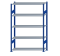 Steckregal Grundregal - Fachbodenregal mit Längenriegel, H2000xB1300xT400 mm, 5 Fachböden, Fachlast 150kg, RAL 5010 enzianblau / verzinkt