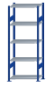 Steckregal Grundregal - Fachbodenregal mit Längenriegel, H2000xB750xT400 mm, 5 Fachböden, Fachlast 150kg, RAL 5010 enzianblau / verzinkt