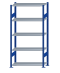 Steckregal Grundregal - Fachbodenregal mit Längenriegel, H2000xB1000xT400 mm, 5 Fachböden, Fachlast 150kg, RAL 5010 enzianblau / verzinkt