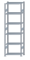 Steckregal Grundregal - Fachbodenregal mit Längenriegel, H2500xB750xT400 mm, 6 Fachböden, Fachlast 150kg, sendzimirverzinkt