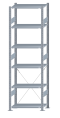 Steckregal Grundregal - Fachbodenregal mit Kreuzstreben, H2500xB750xT400 mm, 6 Fachböden, Fachlast 150kg, sendzimirverzinkt