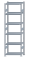 Steckregal Grundregal - Fachbodenregal mit Längenriegel, H2500xB750xT400 mm, 6 Fachböden, Fachlast 250kg, sendzimirverzinkt