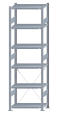 Steckregal Grundregal - Fachbodenregal mit Kreuzstreben, H2500xB750xT400 mm, 6 Fachböden, Fachlast 250kg, sendzimirverzinkt