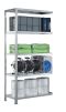 Schraubregal Anbauregal - Fachbodenregal, H2500xB750xT600 mm, Fachlast 250 kg, RAL 7035 lichtgrau