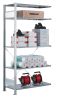 Steckregal Anbauregal - Fachbodenregal mit Kreuzstreben, H2500xB1000xT400 mm, 6 Fachböden, Fachlast 85kg, sendzimirverzinkt