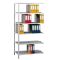 B&uuml;roregal, Anbaufeld, Schraubystem - beidseitig nutzbar ohne Mittelanschlag, H2300xB750xT600 mm, RAL 7035 lichtgrau