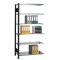B&uuml;roregal, Anbaufeld, Stecksystem - beidseitig nutzbar ohne Mittelanschlag, H2000xB750xT600 mm, schwarz / RAL 7035 lichtgrau