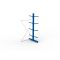 Kragarmregal IPE120 Anbauregal, Doppelregal, H2500xB1300xT1000 mm, 10 Lagerebenen, 175 kg Armlast, RAL 5010 enzianblau