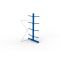 Kragarmregal IPE120 Anbauregal, Doppelregal, H2500xB1300xT1200 mm, 10 Lagerebenen, 140 kg Armlast, RAL 5010 enzianblau
