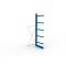 Kragarmregal IPE140 Anbauregal, Einfachregal, H3000xB1000xT800 mm, 6 Lagerebenen, 250 kg Armlast, RAL 5010 enzianblau