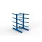 Kragarmregal IPE140 Grundregal, Doppelregal, H2000xB1000xT1600 mm, 10 Lagerebenen, 250 kg Armlast, RAL 5010 enzianblau