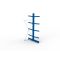 Kragarmregal IPE140 Anbauregal, Doppelregal, H2500xB1000xT1200 mm, 10 Lagerebenen, 355 kg Armlast, RAL 5010 enzianblau