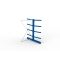 Kragarmregal IPE140 Anbauregal, Doppelregal, H2000xB1300xT1600 mm, 10 Lagerebenen, 250 kg Armlast, RAL 5010 enzianblau