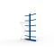 Kragarmregal IPE140 Anbauregal, Doppelregal, H3000xB1300xT1600 mm, 12 Lagerebenen, 250 kg Armlast, RAL 5010 enzianblau