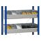 Sch&uuml;ttgutmulden f&uuml;r MULTIplus-Fachb&ouml;den, Breite 750 mm, Tiefe 400 mm, verzinkt