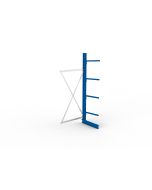Kragarmregal IPE120 Anbauregal, Einfachregal, H2500xB1000xT600 mm, 5 Lagerebenen, 140 kg Armlast, RAL 5010 enzianblau