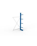 Kragarmregal IPE120 Anbauregal, Einfachregal, H2500xB1300xT400 mm, 5 Lagerebenen, 220 kg Armlast, RAL 5010 enzianblau