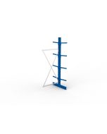Kragarmregal IPE120 Anbauregal, Doppelregal, H2500xB1000xT800 mm, 10 Lagerebenen, 220 kg Armlast, RAL 5010 enzianblau