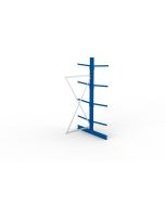 Kragarmregal IPE120 Anbauregal, Doppelregal, H2500xB1000xT1200 mm, 10 Lagerebenen, 140 kg Armlast, RAL 5010 enzianblau