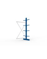 Kragarmregal IPE120 Anbauregal, Doppelregal, H2500xB1300xT800 mm, 10 Lagerebenen, 220 kg Armlast, RAL 5010 enzianblau