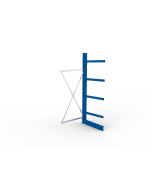 Kragarmregal IPE140 Anbauregal, Einfachregal, H2500xB1000xT800 mm, 5 Lagerebenen, 250 kg Armlast, RAL 5010 enzianblau