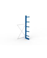 Kragarmregal IPE140 Anbauregal, Einfachregal, H3000xB1300xT500 mm, 6 Lagerebenen, 430 kg Armlast, RAL 5010 enzianblau