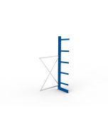 Kragarmregal IPE140 Anbauregal, Einfachregal, H3000xB1300xT600 mm, 6 Lagerebenen, 355 kg Armlast, RAL 5010 enzianblau