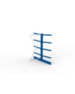 Kragarmregal IPE140 Anbauregal, Doppelregal, H2000xB1000xT1600 mm, 10 Lagerebenen, 250 kg Armlast, RAL 5010 enzianblau