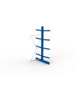 Kragarmregal IPE140 Anbauregal, Doppelregal, H2500xB1000xT1200 mm, 10 Lagerebenen, 355 kg Armlast, RAL 5010 enzianblau
