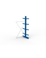 Kragarmregal IPE140 Anbauregal, Doppelregal, H2500xB1300xT800 mm, 10 Lagerebenen, 535 kg Armlast, RAL 5010 enzianblau