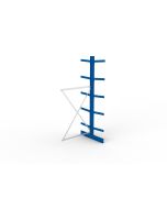 Kragarmregal IPE140 Anbauregal, Doppelregal, H3000xB1300xT1000 mm, 12 Lagerebenen, 430 kg Armlast, RAL 5010 enzianblau