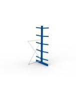 Kragarmregal IPE140 Anbauregal, Doppelregal, H3000xB1300xT1200 mm, 12 Lagerebenen, 355 kg Armlast, RAL 5010 enzianblau