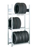 Räder-/Reifenregal, Grundregal, H2000xB1050xT400 mm, Fachlast 150 kg, Feldlast 2000 kg, verzinkt