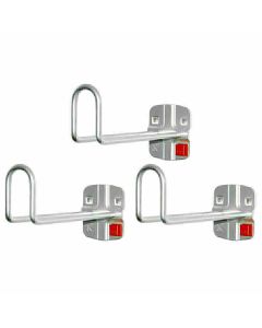 Kabelhalter Hakenende 50 mm hoch, Länge 200 mm, 3er-Pack für Lochplatten-Seitenblenden oder Lochplatten-Rückwände
