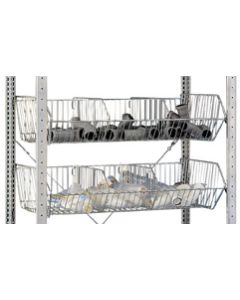 Drahtgitterkorb für Regale mit 1000 mm Breite und 500 mm Tiefe, glanzverzinkt