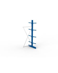 Kragarmregal IPE120 Anbauregal, Doppelregal, H2500xB1000xT800 mm, 10 Lagerebenen, 220 kg Armlast, RAL 5010 enzianblau