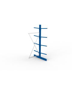 Kragarmregal IPE120 Anbauregal, Doppelregal, H2500xB1000xT1200 mm, 10 Lagerebenen, 140 kg Armlast, RAL 5010 enzianblau