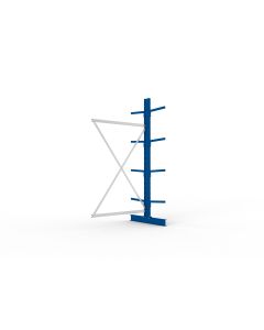 Kragarmregal IPE120 Anbauregal, Doppelregal, H2500xB1300xT800 mm, 10 Lagerebenen, 220 kg Armlast, RAL 5010 enzianblau