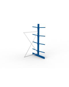 Kragarmregal IPE120 Anbauregal, Doppelregal, H2500xB1300xT1200 mm, 10 Lagerebenen, 140 kg Armlast, RAL 5010 enzianblau