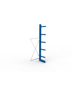 Kragarmregal IPE140 Anbauregal, Einfachregal, H3000xB1000xT500 mm, 6 Lagerebenen, 430 kg Armlast, RAL 5010 enzianblau