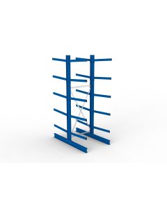 Kragarmregal IPE140 Grundregal, Doppelregal, H3000xB1000xT1600 mm, 12 Lagerebenen, 250 kg Armlast, RAL 5010 enzianblau