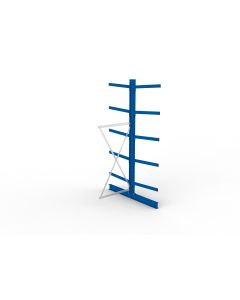 Kragarmregal IPE140 Anbauregal, Doppelregal, H3000xB1000xT1600 mm, 12 Lagerebenen, 250 kg Armlast, RAL 5010 enzianblau