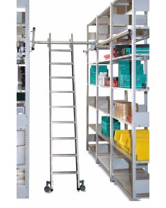 Aluminium-Regalleiter - seitlich verschiebbar, Senkrechte Eingehehöhe 1,50 m - Schulte Lagertechnik