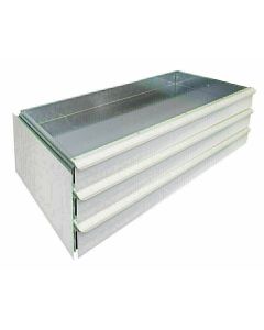Regalschublade, 3-er Set, 1000 x 500 x 100 mm BxTxH, RAL 7035 lichtgrau, 50 kg Tragkraft