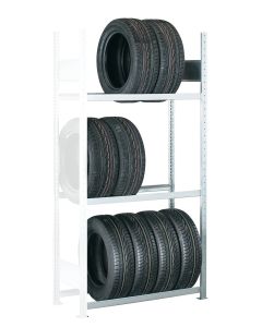 Räder-/Reifenregal, Anbauregal, H4500xB1000xT400 mm, Fachlast 150 kg, Feldlast 2000 kg, verzinkt
