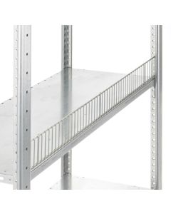 Draht-Schüttgutleiste H80xB1300 mm für MULTIplus Fachböden mit 25 mm Kantenhöhe, Drahtabstand 20 mm, verzinkt