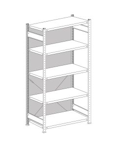 Vollblech-Rückwand Stecksystem, inkl. Befestigung (Klammern), H1800xB750 mm, RAL 7035 lichtgrau