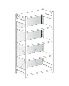 Vollblech-Rückwand Stecksystem, inkl. Befestigung (Klammern), H1800xB750 mm, sendzimirverzinkt